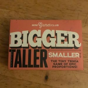 New! Bigger taller smaller tiny trivia card game